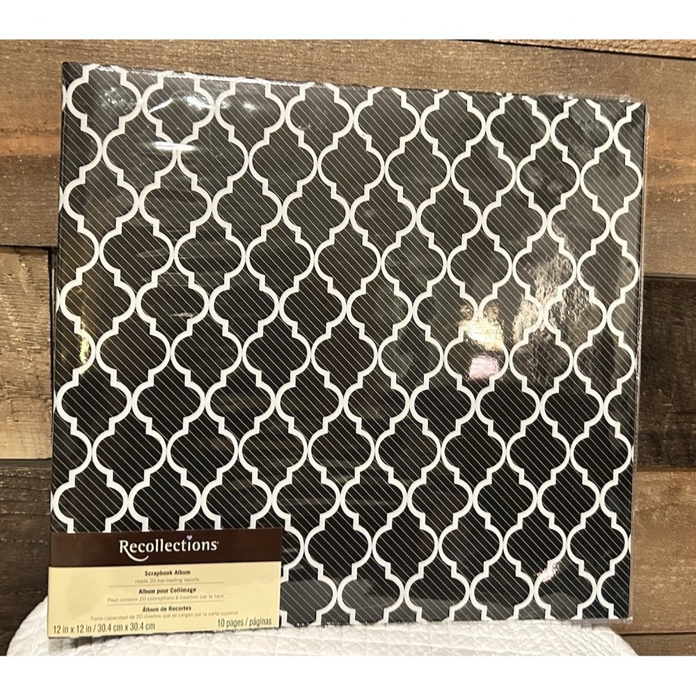 Recollections 12x12 Scrapbook Album –‎ Black Scroll Pattern – New Sealed